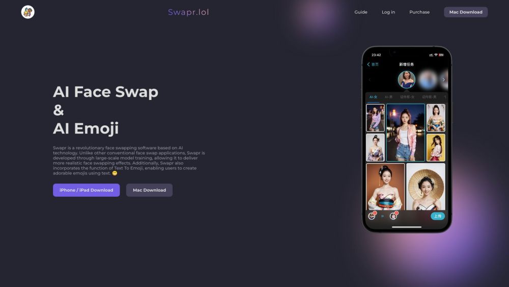 Swapr Website screenshot