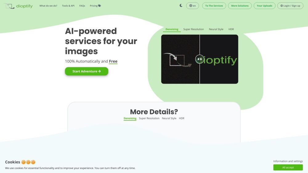 Dioptify Website screenshot