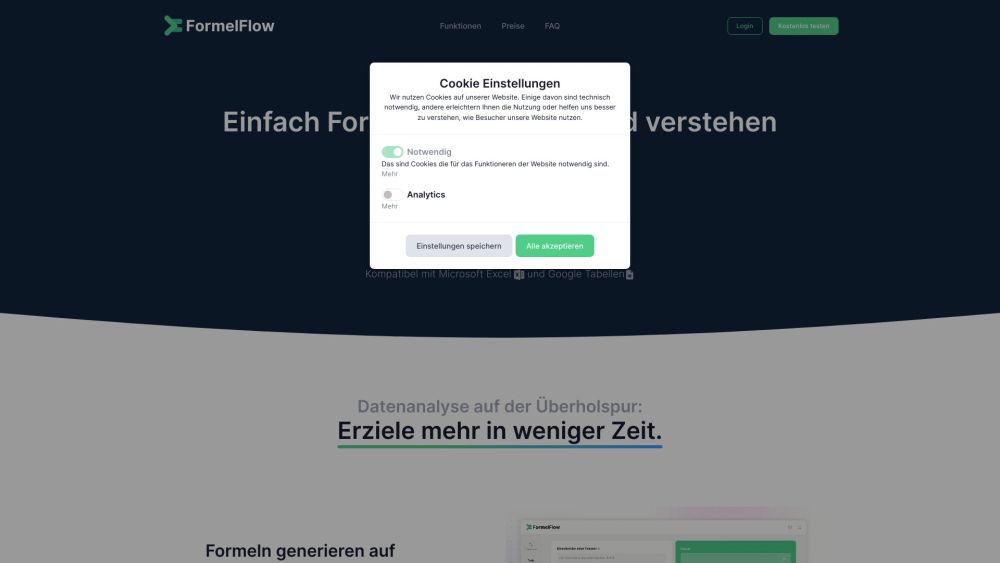 FormelFlow Website screenshot