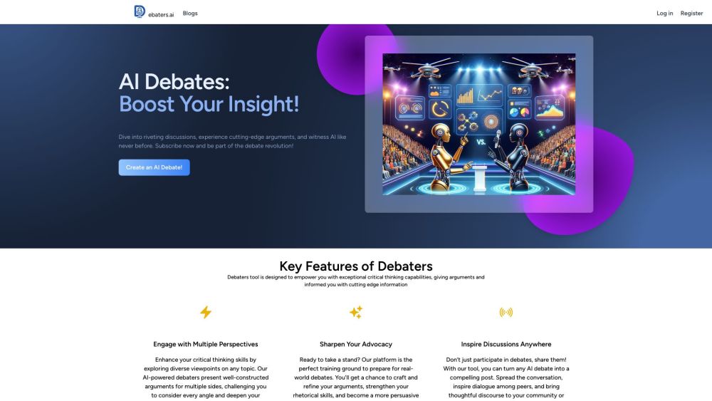 Debaters.ai Website screenshot