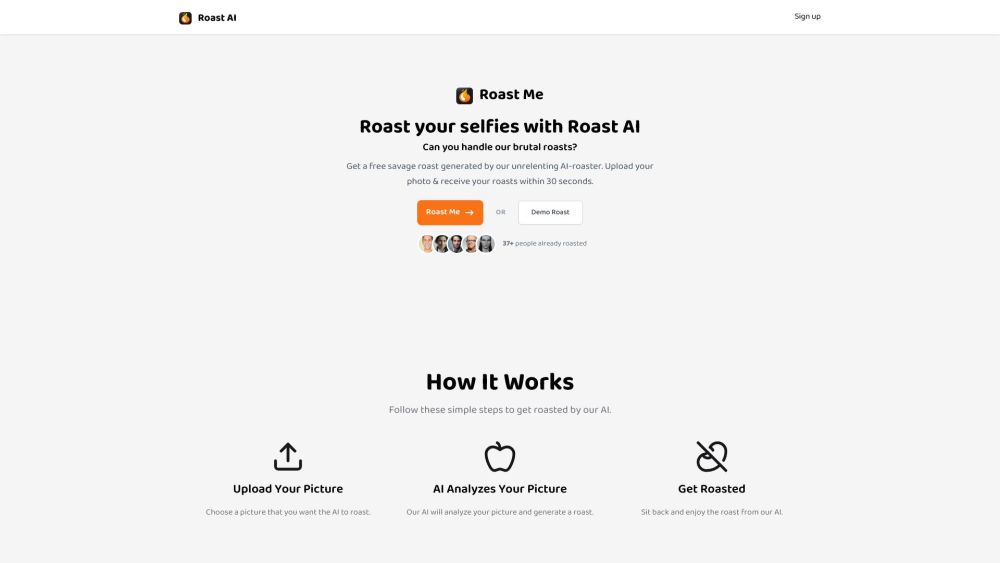 Roast AI Website screenshot