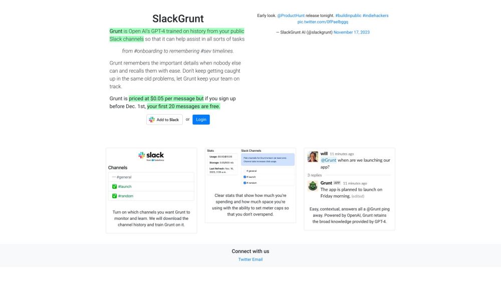 SlackGrunt Website screenshot