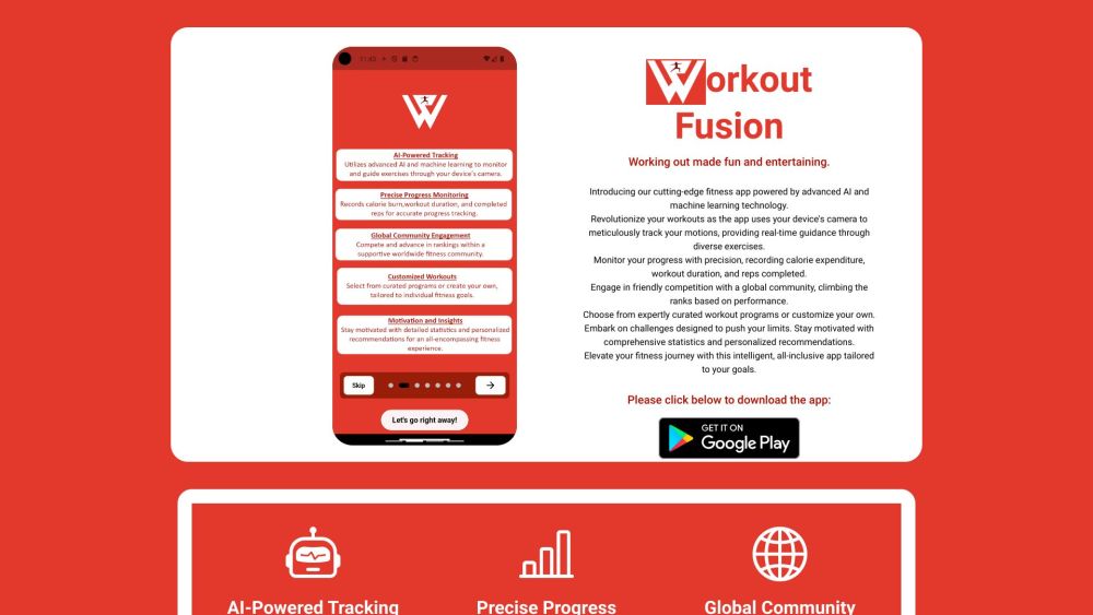 Workout Fusion Website screenshot