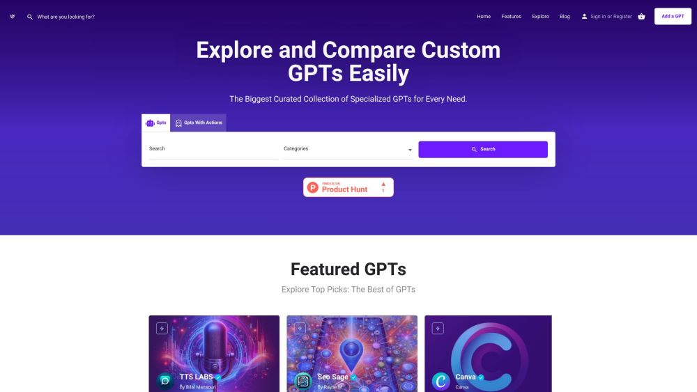 WhatGPTs Website screenshot