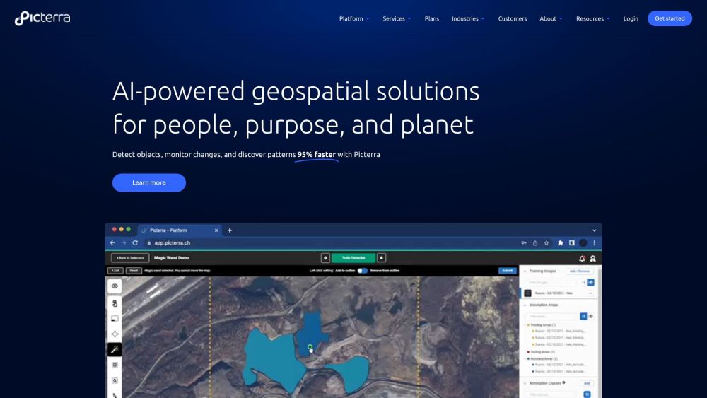 Picterra Website screenshot