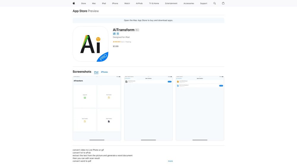 AiTransform Website screenshot