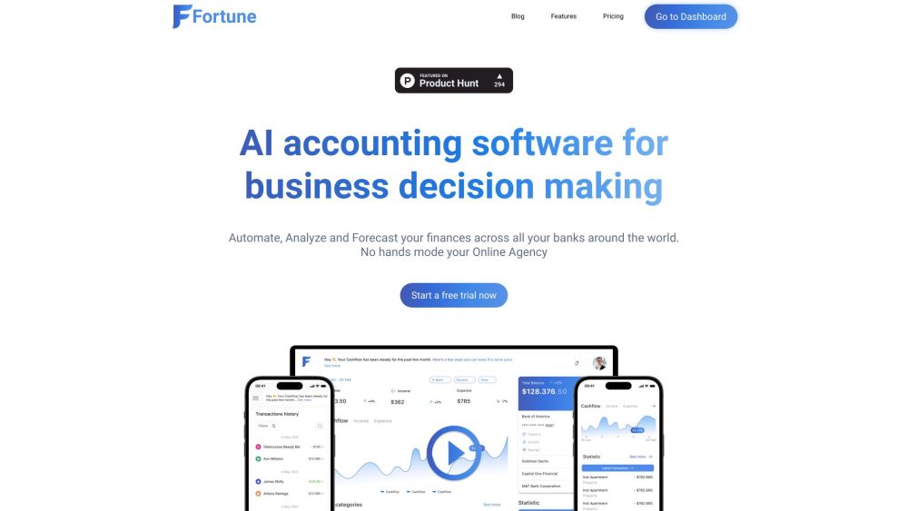 Fortune App Website screenshot