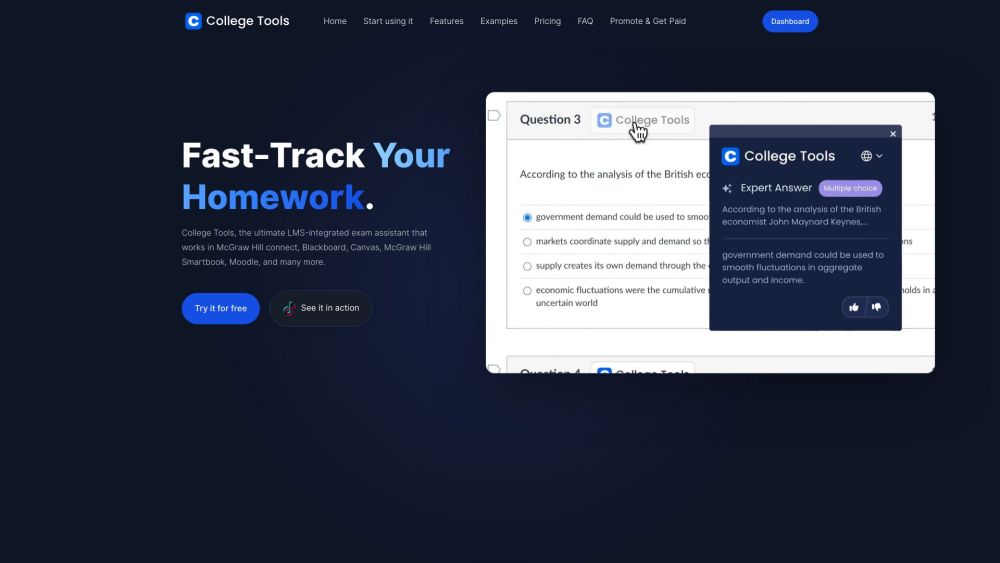 College Tools: Fast-track Your Homework Website-Screenshot