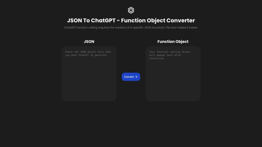 JSON To ChatGPT Website screenshot