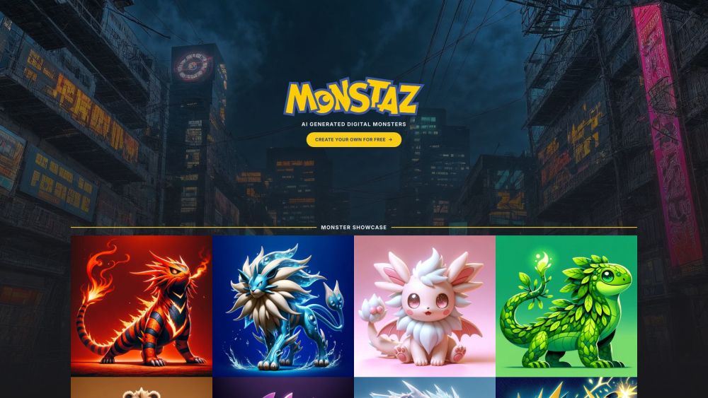 AI Monstaz Website screenshot