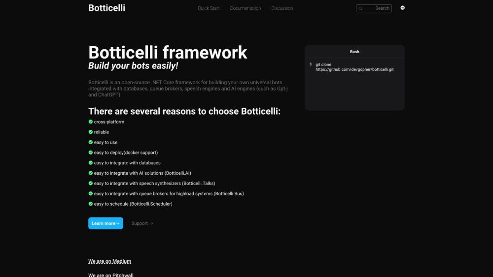 Botticelli Website screenshot