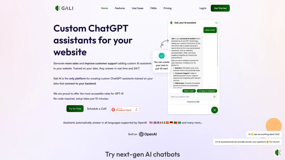 Gali - Custom AI chatbot