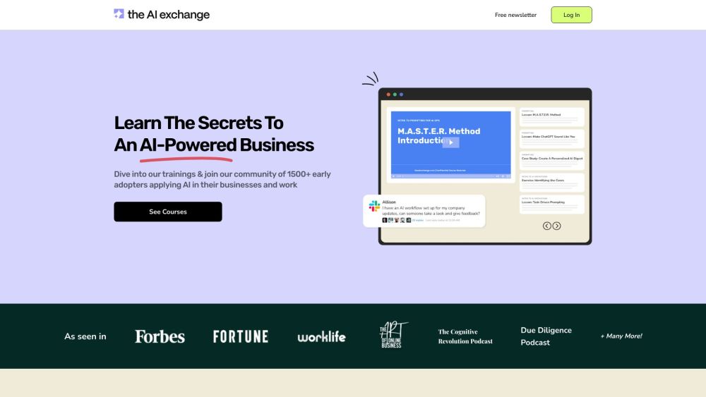 The AI Exchange Website screenshot
