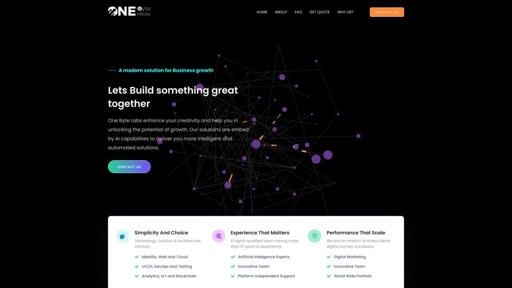 OneByteLabs Website screenshot