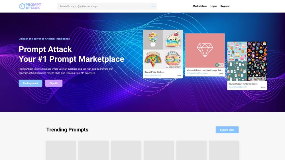 Prompt Attack - Your #1 Prompt Marketplace Website screenshot
