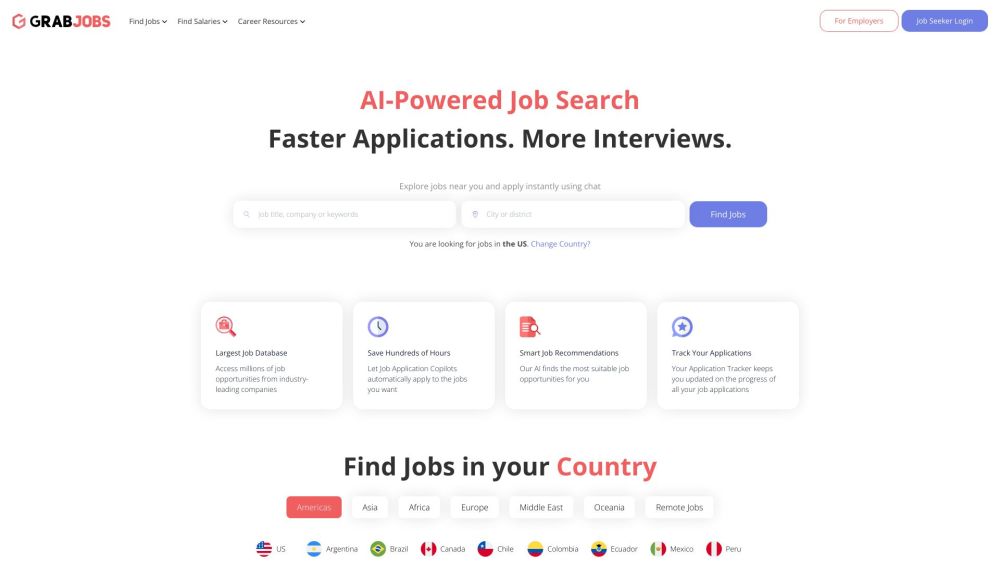 GrabJobs Website screenshot