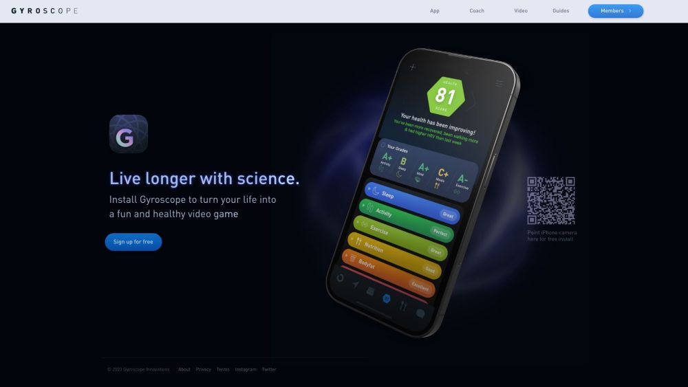 Gyroscope Website screenshot