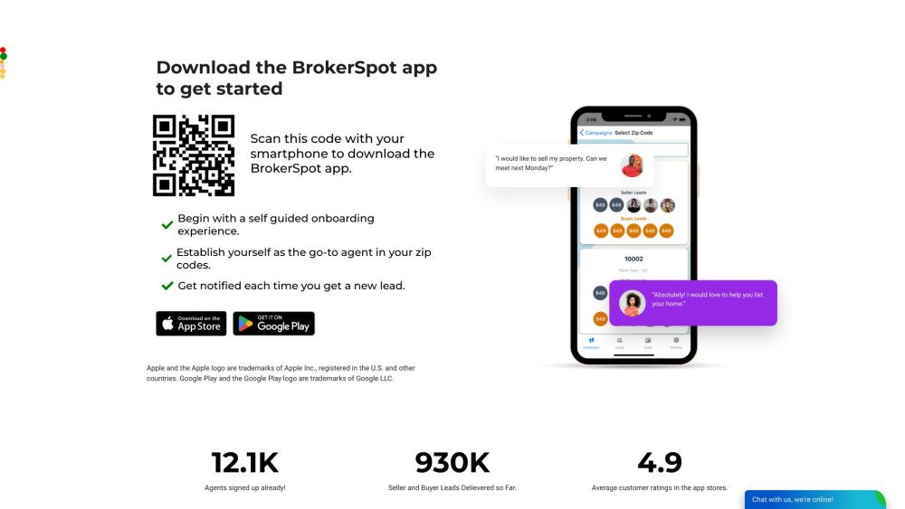 BrokerSpotのウェブサイトのスクリーンショット