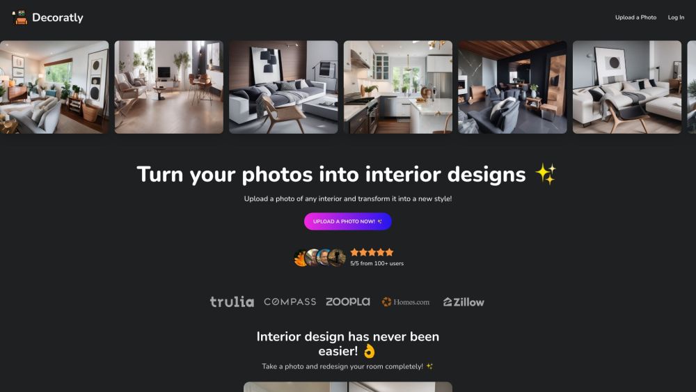 Decoratly Website screenshot