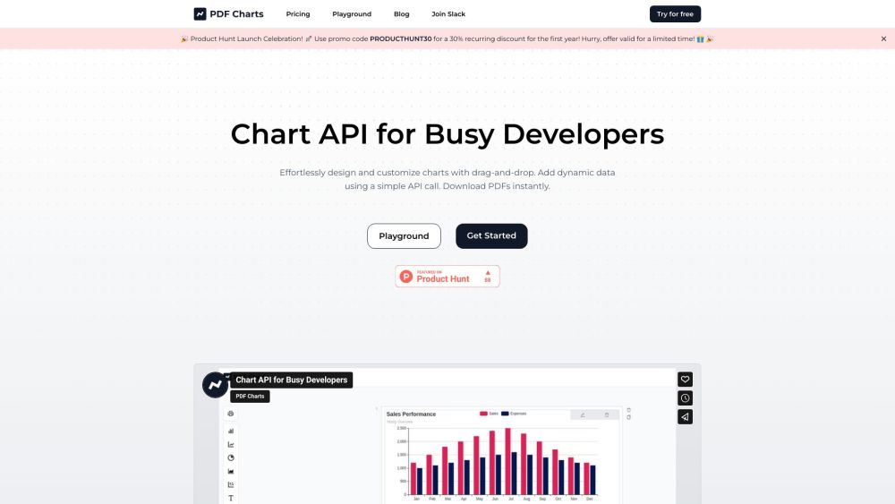 PDF Charts Website screenshot
