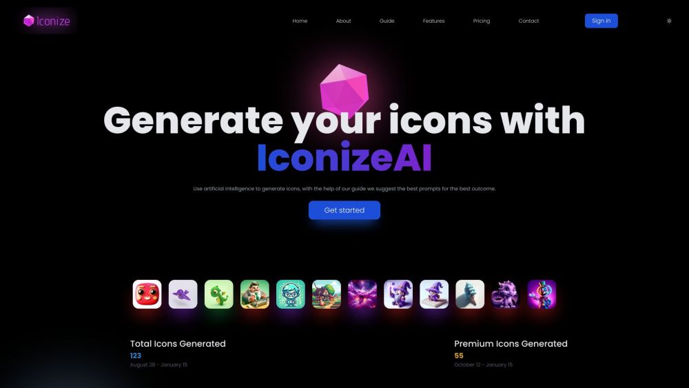 IconizeAI Website screenshot