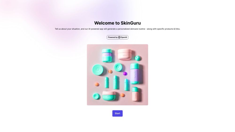 SkinGuru Website screenshot