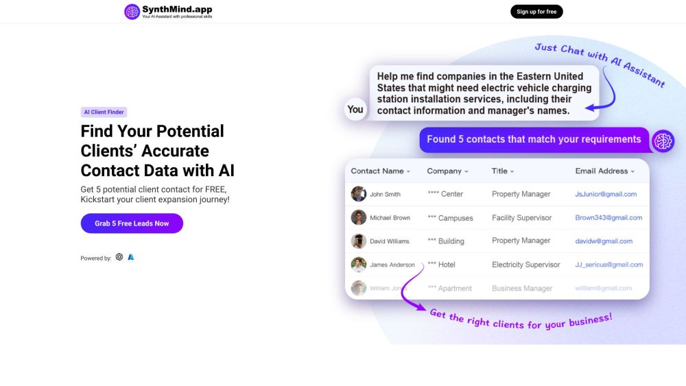 SynthMind AI Website screenshot