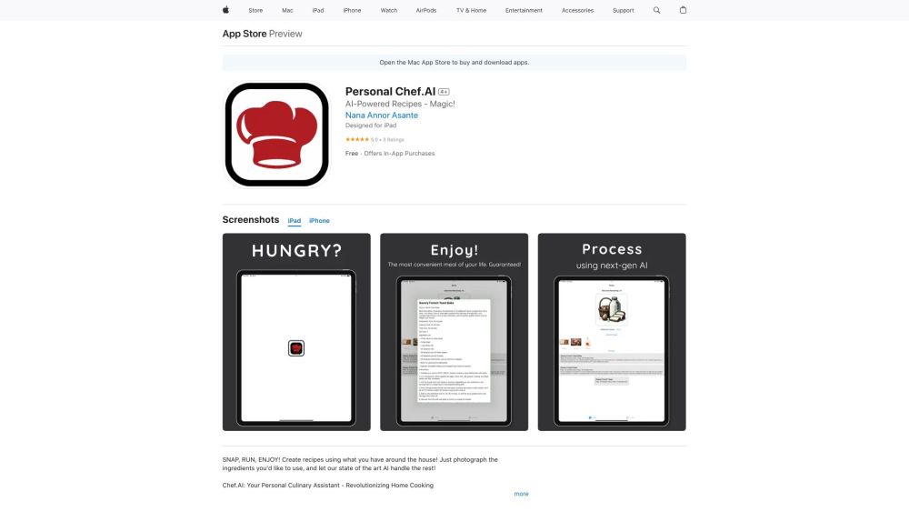 Personal Chef.AI Website screenshot