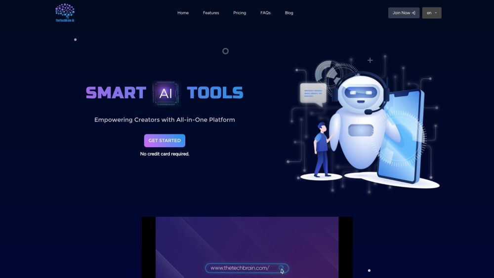 TheTechBrain AI Website screenshot