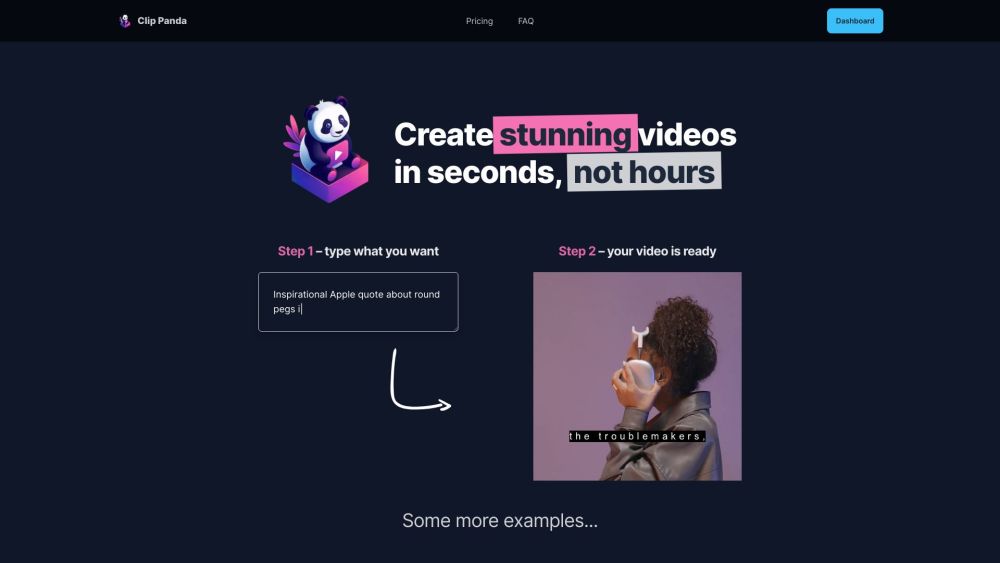 Clip Panda Website screenshot