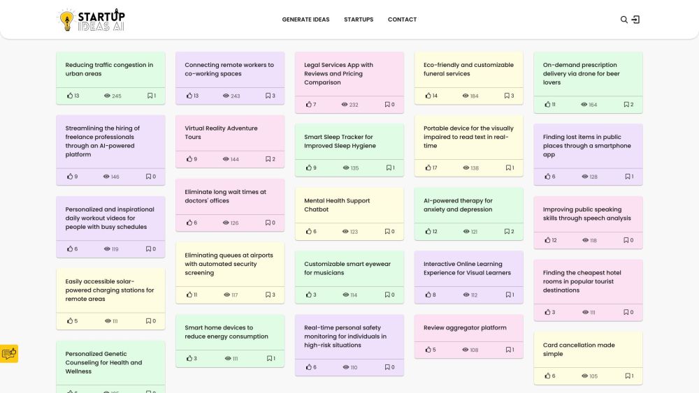 Startup-Ideen AI Website Screenshot