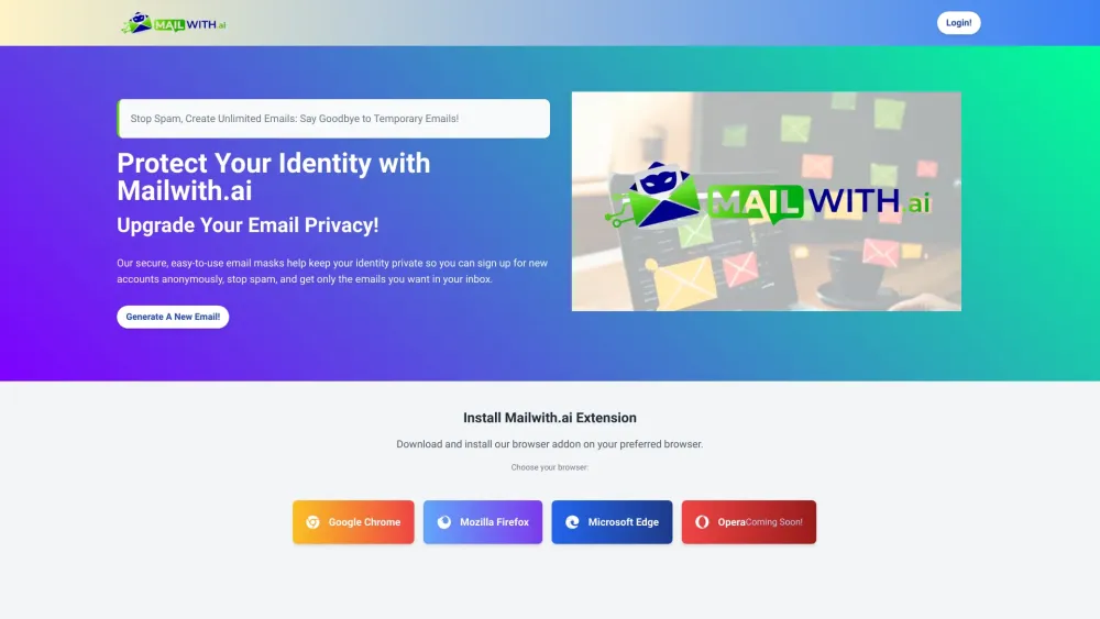 Mailwith.ai Website screenshot