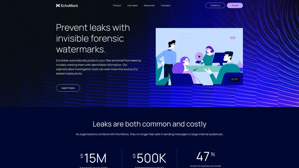 EchoMark Website screenshot