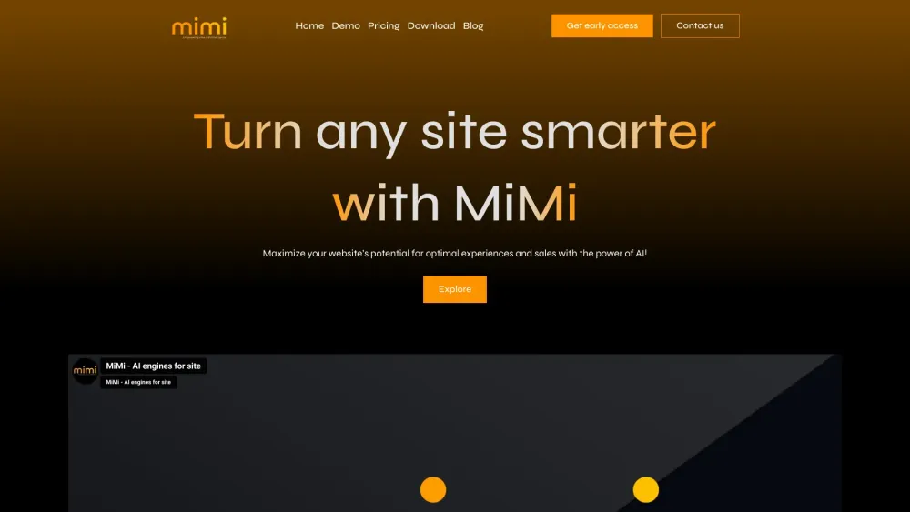 MiMi Website screenshot