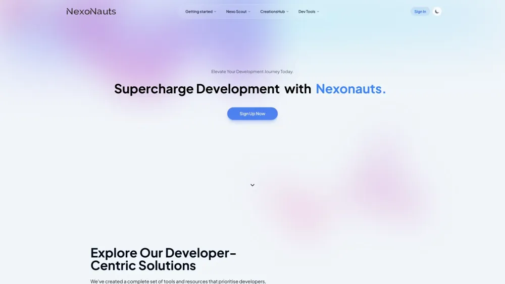 Nexonauts Website screenshot