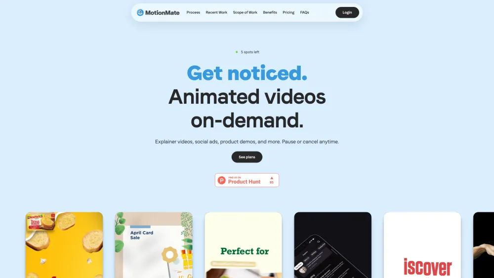 MotionMate Website screenshot