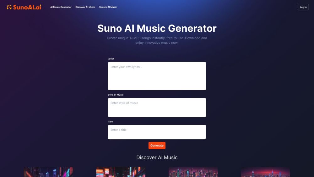 Suno AI SunoAI.ai Website-Screenshot