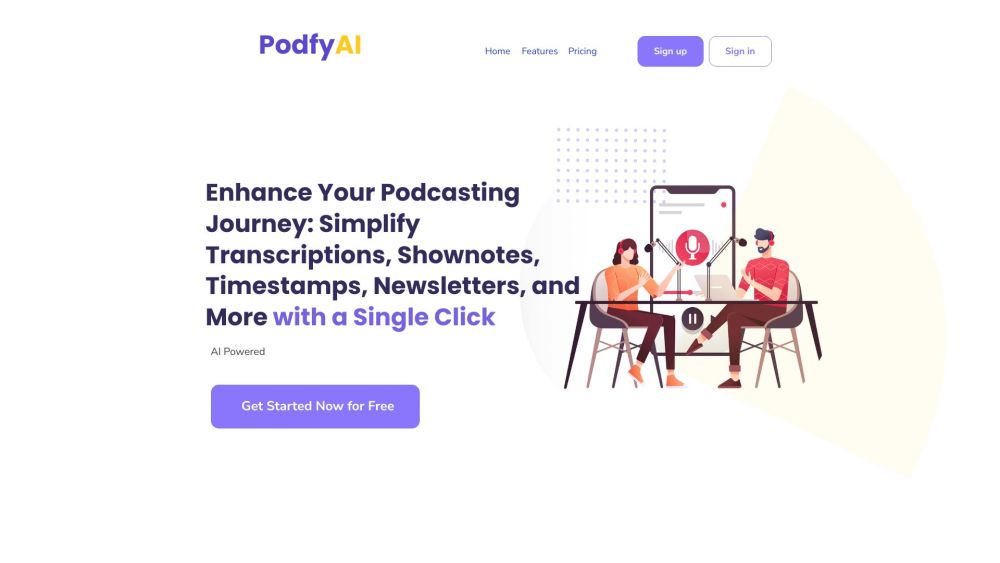 Podfy AI Website screenshot