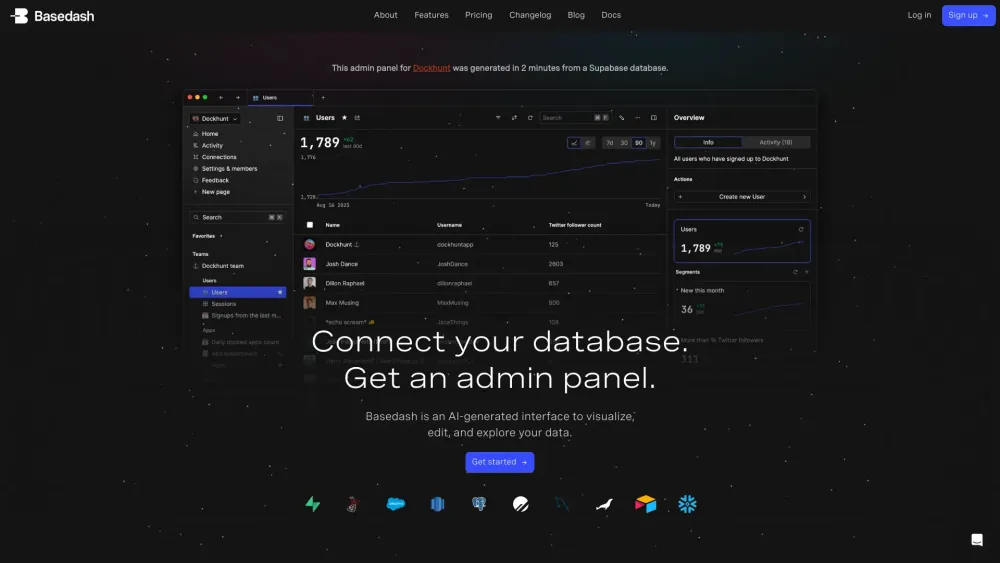 Basedash Website screenshot