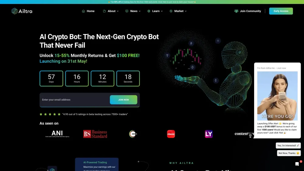 AI Crypto Bot Website screenshot