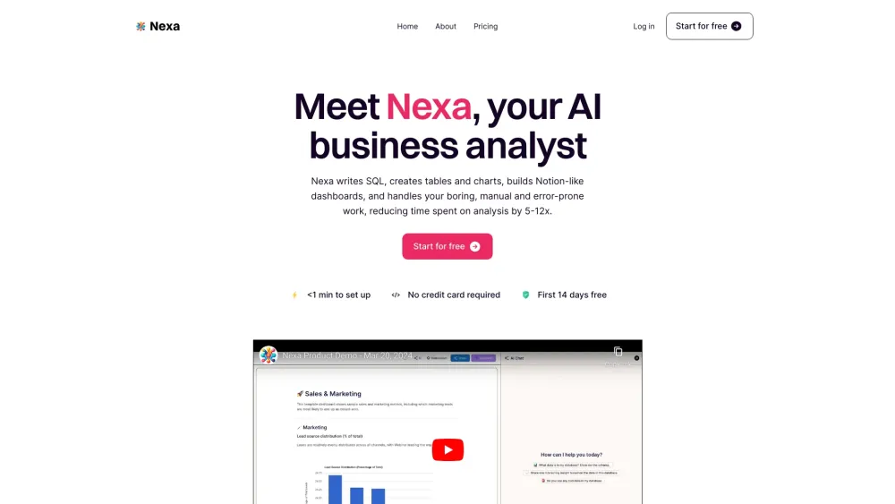 Nexa Website screenshot