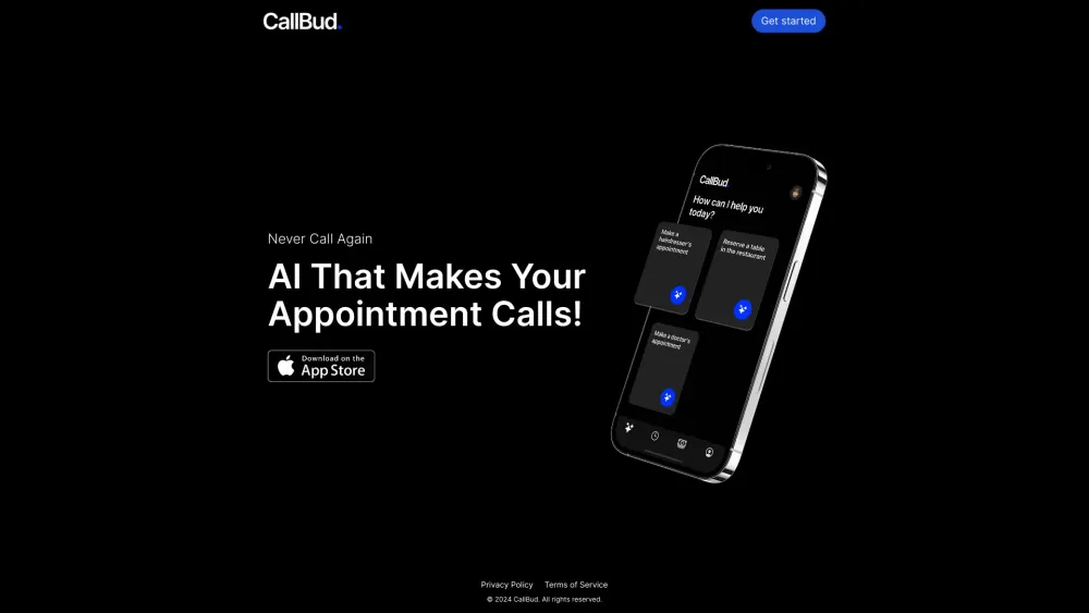 CallBud Website screenshot