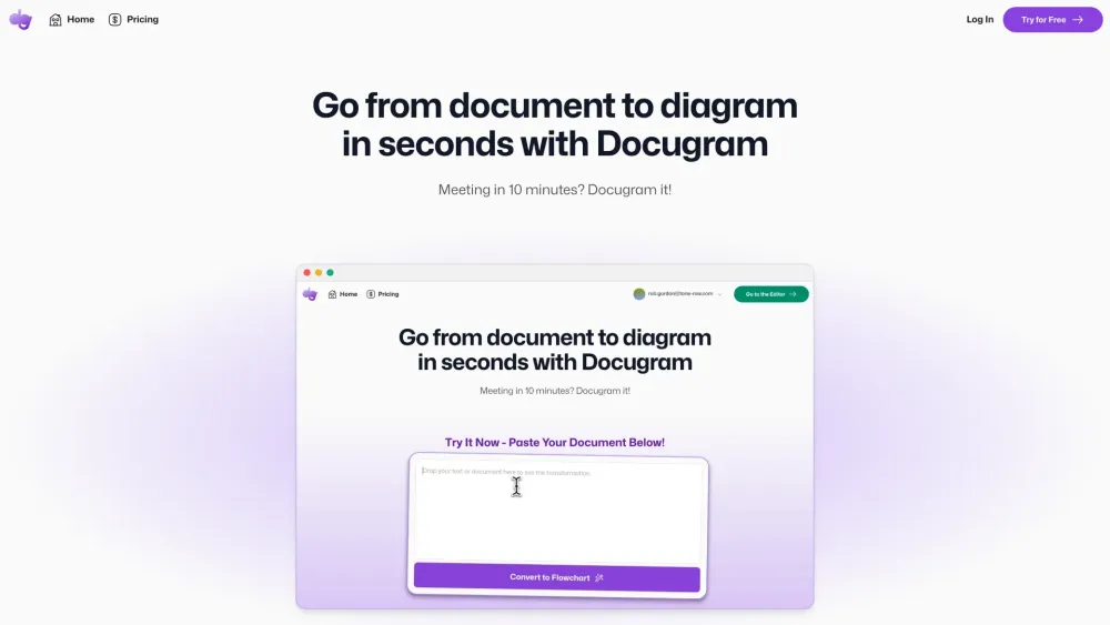 Docugram Website screenshot