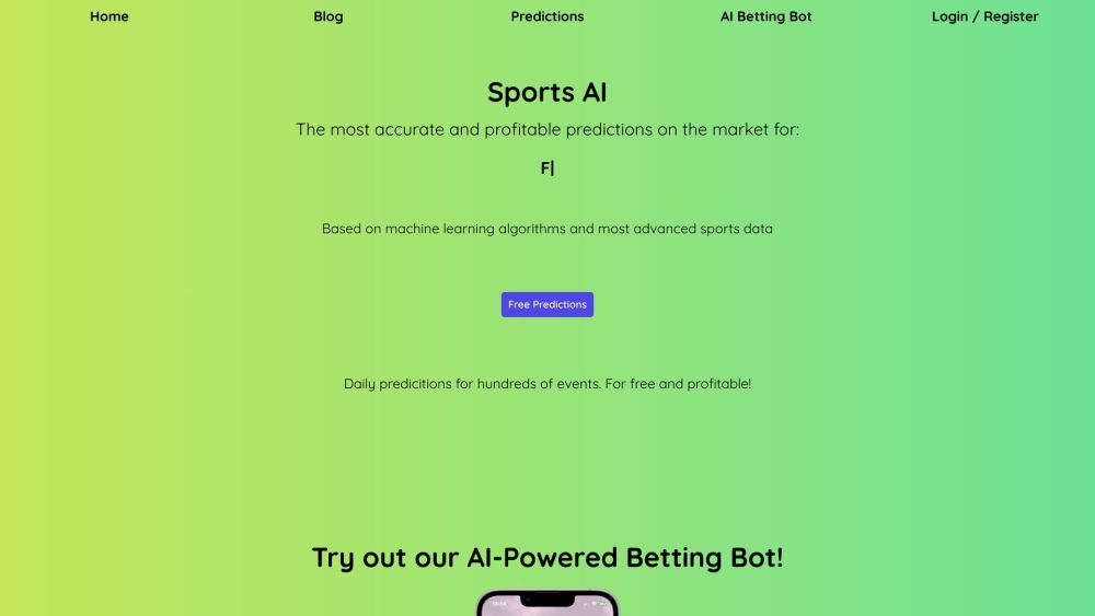 Sports AI Website screenshot