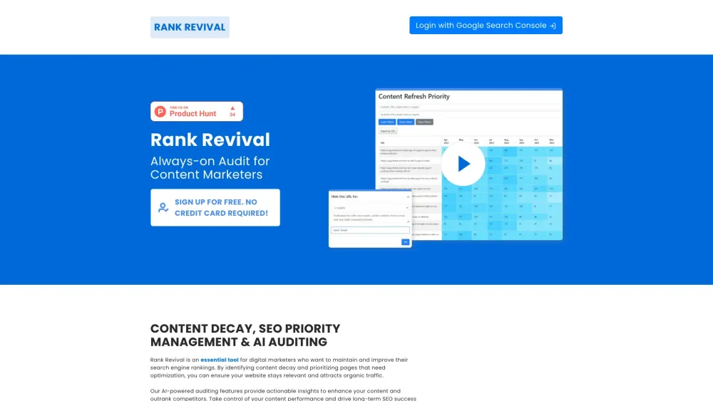 Rank Revival Website screenshot