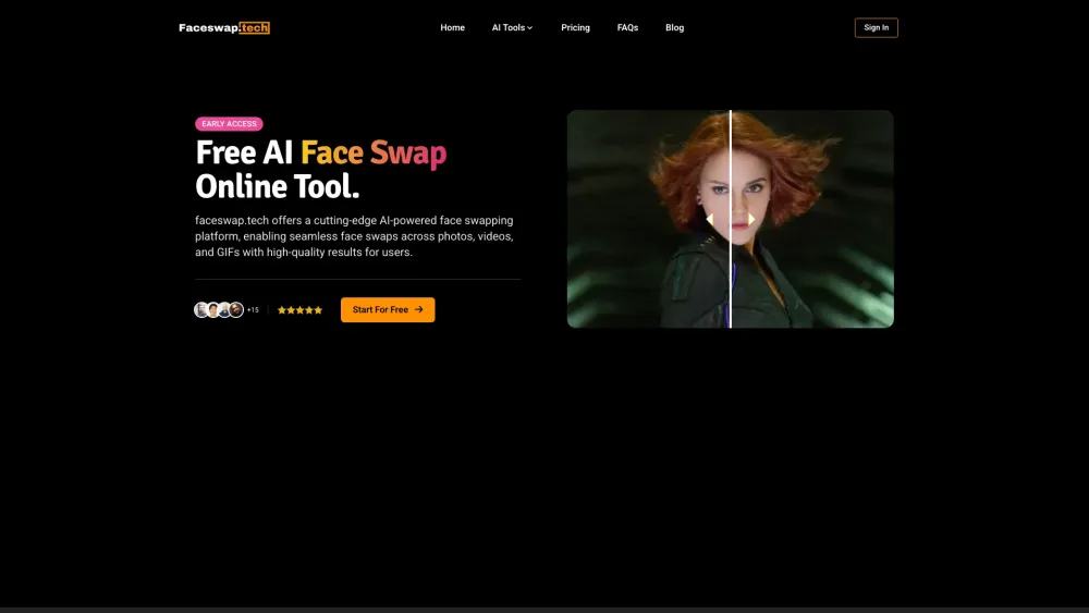 Faceswap.tech Website screenshot