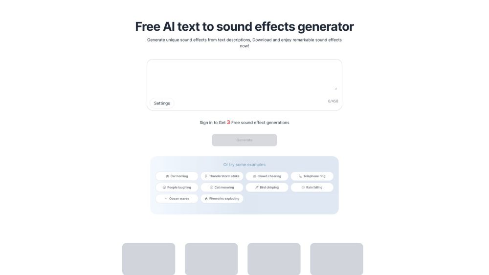 Soundifyのウェブサイトのスクリーンショット