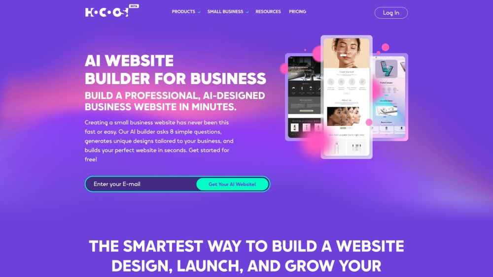 Hocoos AI Website Builder Website screenshot