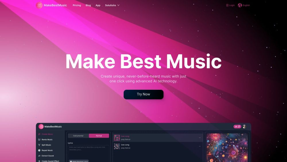 MakeBestMusic Website screenshot