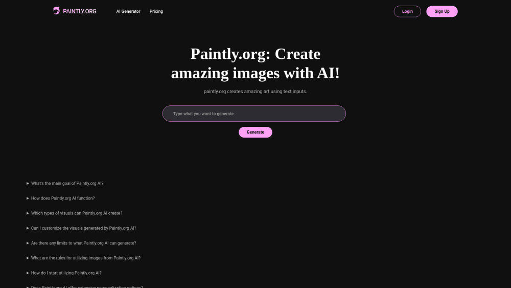 Paintly.org Website screenshot